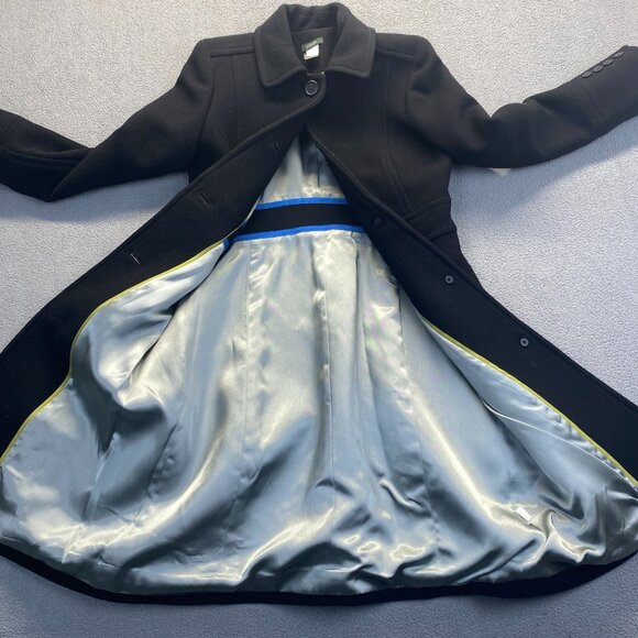 J. Crew Classic Lady Day Coat Size P2 Black Italian Double Cloth Wool Petite - Picture 6 of 11